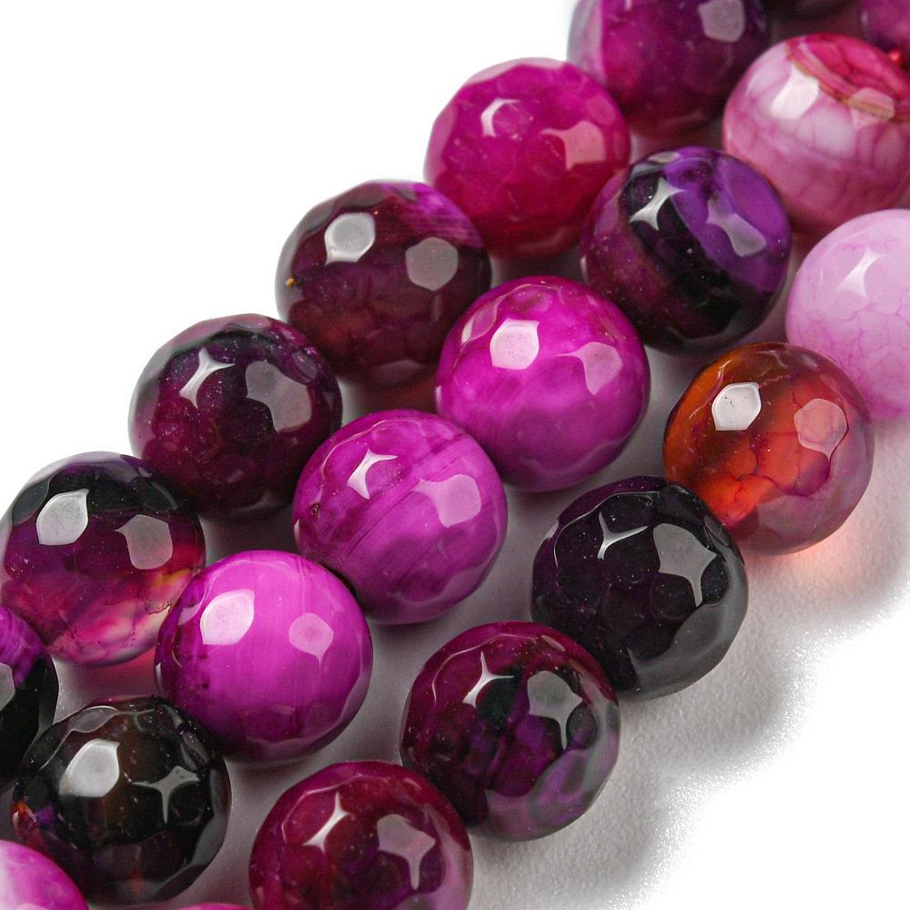 Agata Naturale Sfaccettata 6mm — Magenta, Marine Blue, Colorful | Filo ~37 cm