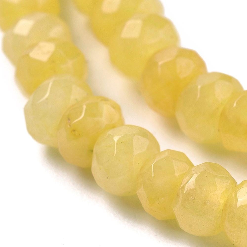 Malaysian Natural Jade — Faceted Rondelles 4x2mm | Gold Yellow | Strand ~36 cm