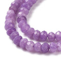 Malaysian Natural Jade — Faceted Rondelles 4x2mm | Dark Purple | Strand ~36 cm