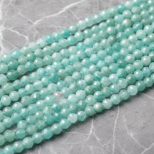 Natural Amazonite — Faceted Beads 2/3mm | Strand ~39 cm