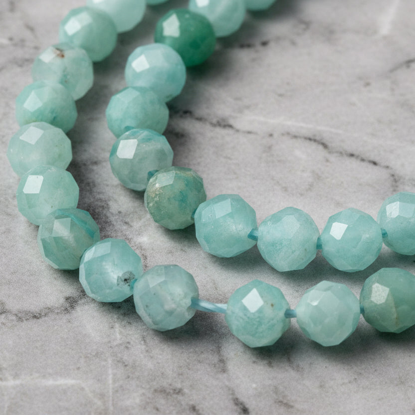 Natural Amazonite — Faceted Beads 2/3mm | Strand ~39 cm