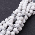 Natural Howlite — Round Beads 6/8mm | Strand ~39 cm