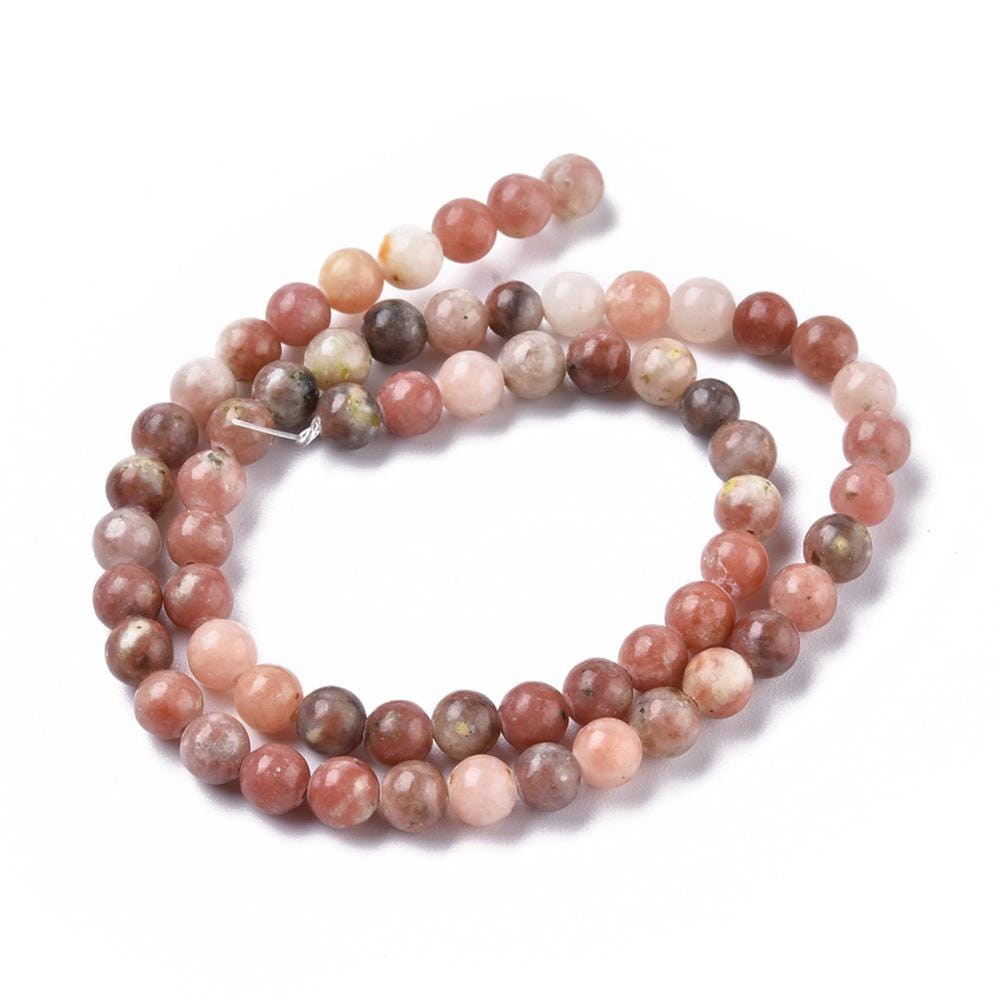 Natural Plum Blossom Jasper — Round Beads 6/8/10mm | Strand ~38 cm