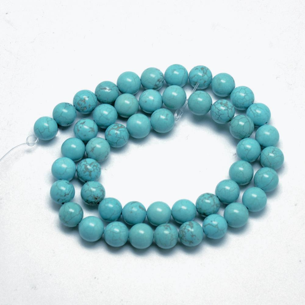 Turquoise (Pasta) — Round Beads 8.5mm | Strand ~38 cm