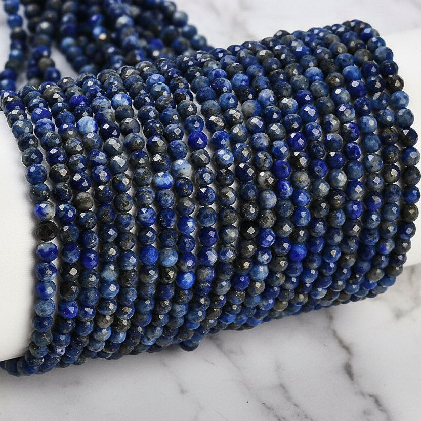 Natural Lapis Lazuli — Faceted Beads 2/3/4mm | Strand ~38 cm