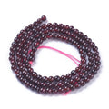 Natural Garnet — Round Beads 4mm | Strand ~40 cm