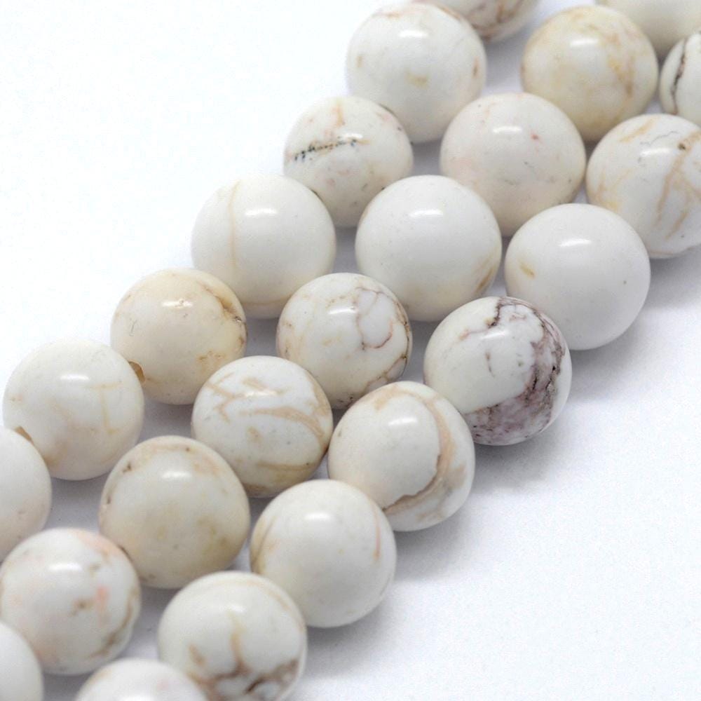 Natural Magnesite — Round Beads 4/6/8/10/12mm | Strand ~38 cm