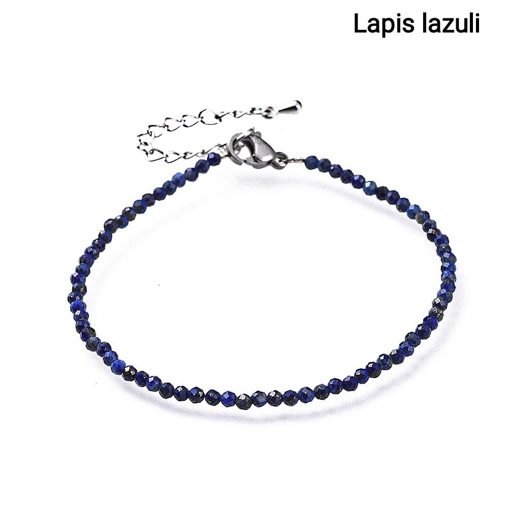Braccialetti di Pietre Naturali Sfaccettate — 2mm | 18,5 cm