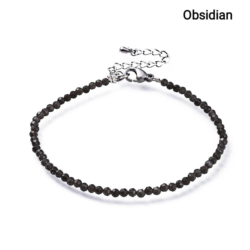 Braccialetti di Pietre Naturali Sfaccettate — 2mm | 18,5 cm