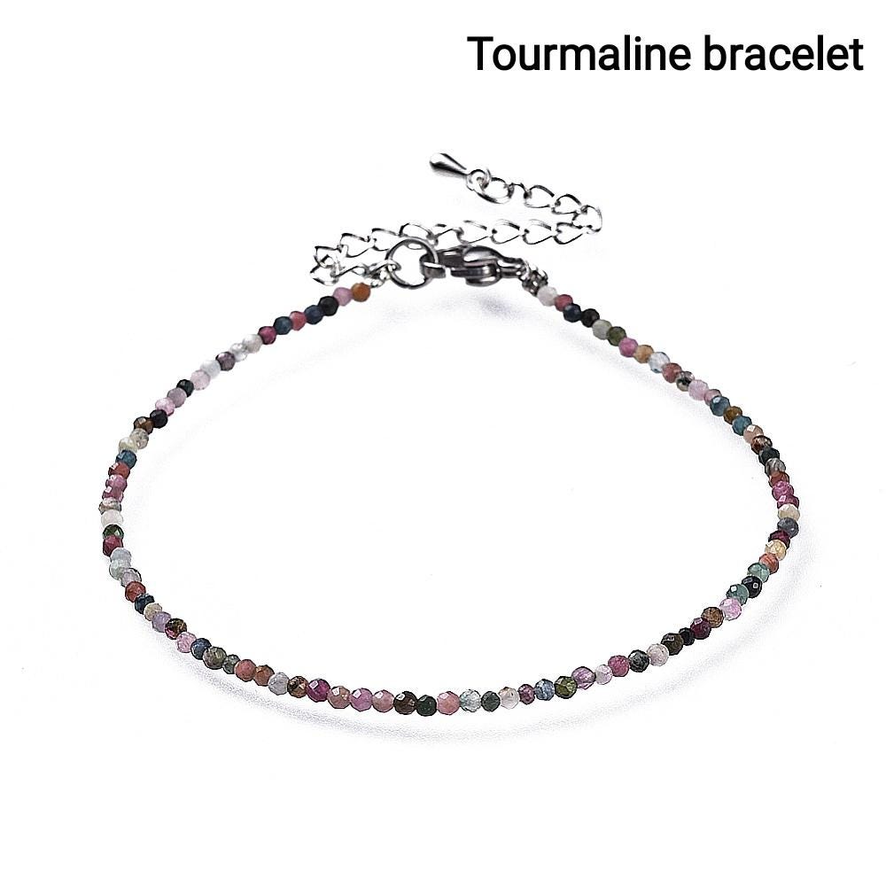 Braccialetti di Pietre Naturali Sfaccettate — 2mm | 18,5 cm