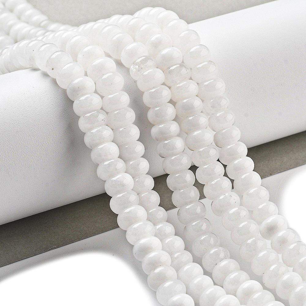 Natural White Jade — Rondelle 8x5mm | Strand ~39 cm