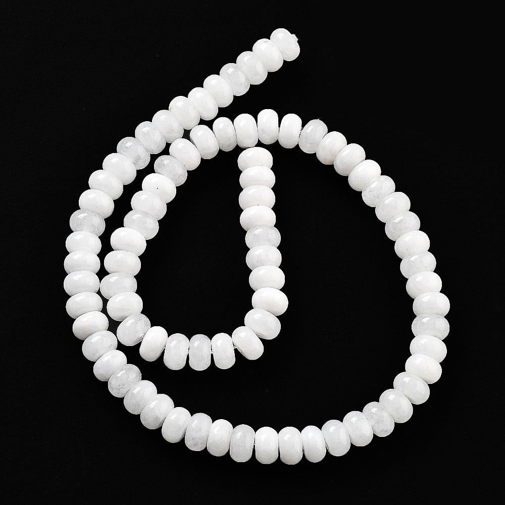 Natural White Jade — Rondelle 8x5mm | Strand ~39 cm