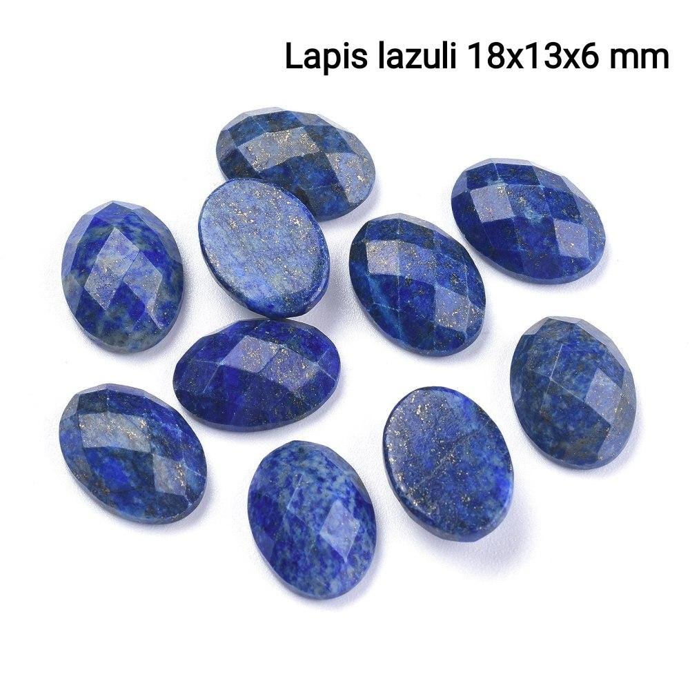 Cabochon sfaccettati 18x13x6 mm. - Lapislazzuli, Ametista, Quarzo Rosa