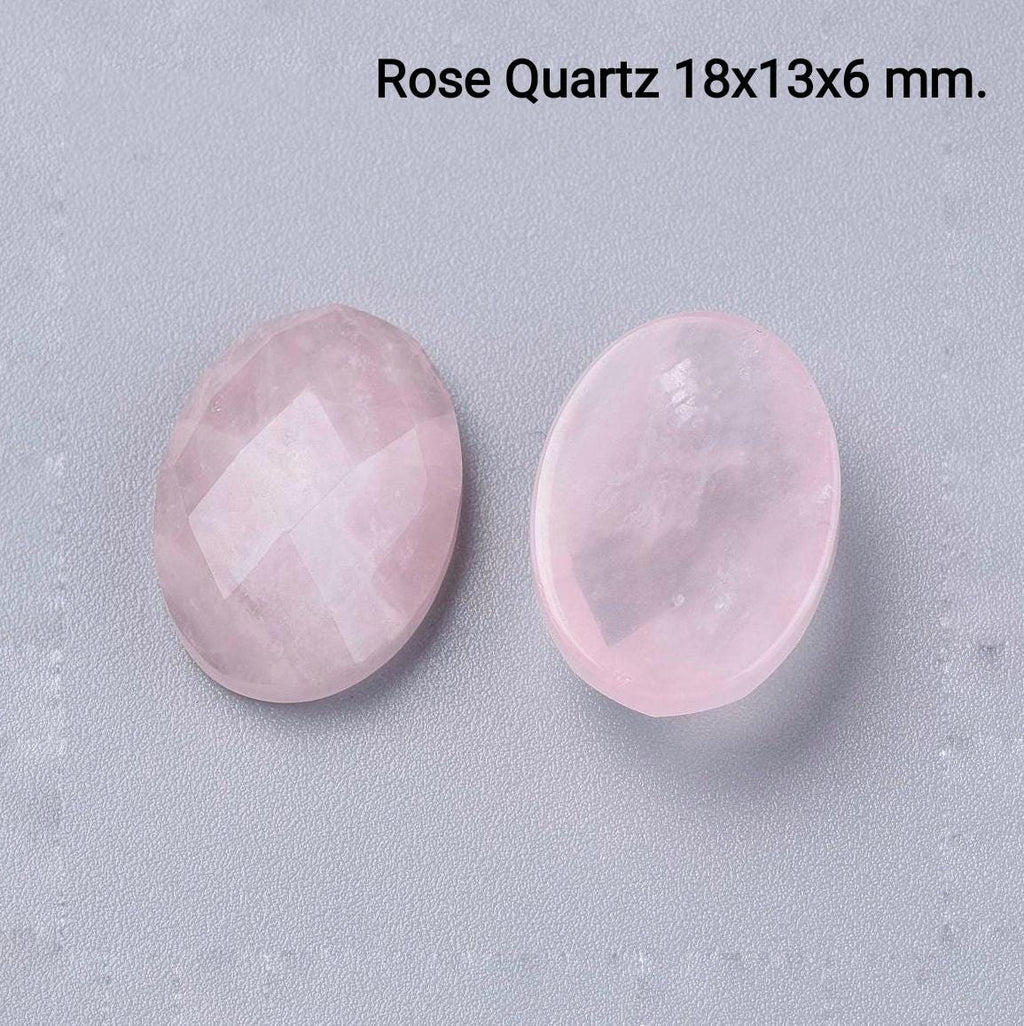 Cabochon sfaccettati 18x13x6 mm. - Lapislazzuli, Ametista, Quarzo Rosa