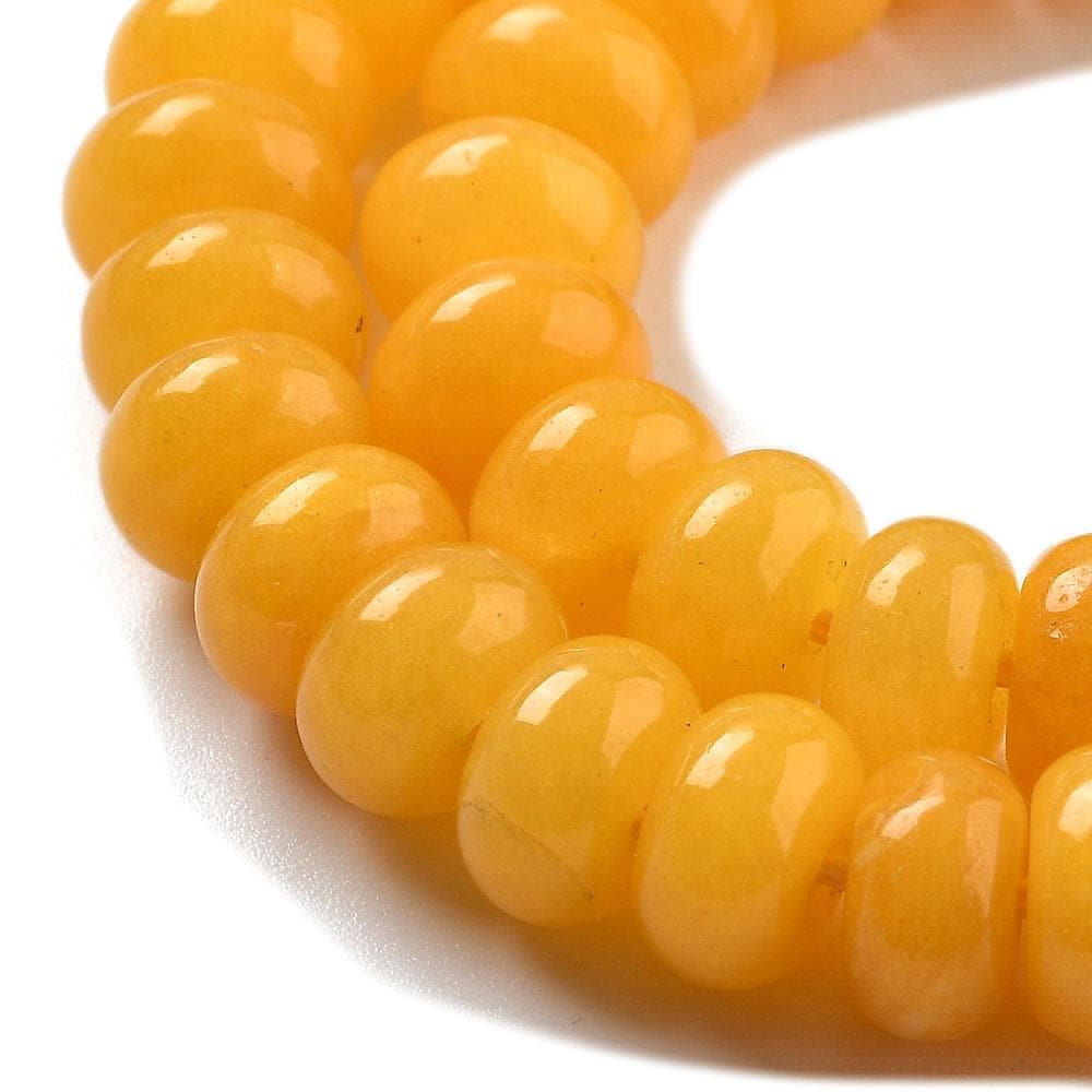Natural White Jade — Rondelles 8x5mm | Orange | Strand ~39 cm