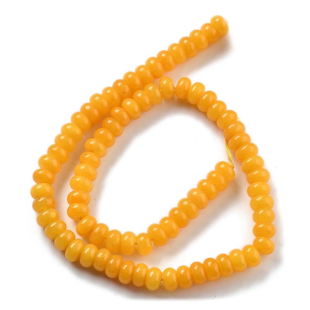 Natural White Jade — Rondelles 8x5mm | Orange | Strand ~39 cm