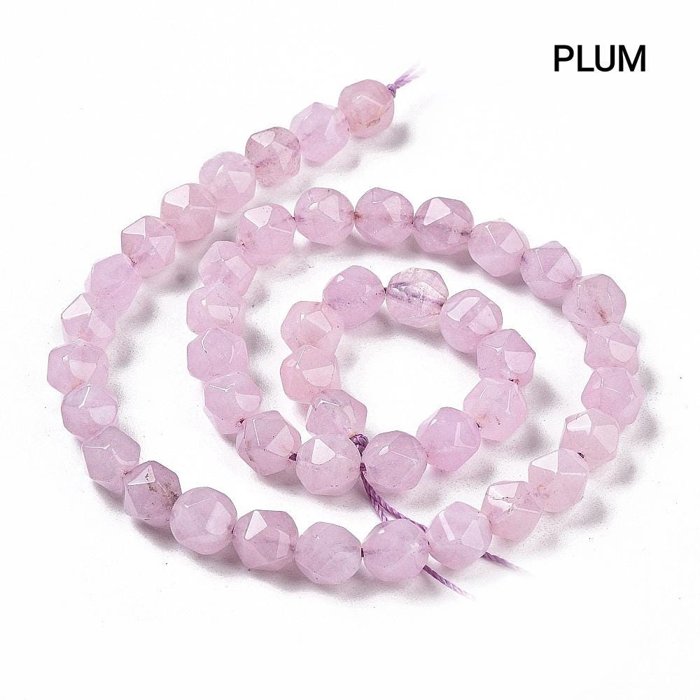 Quartz — Faceted Beads 8mm | Marine Blue, Steel Blue, Plum, Sandy Brown, Yellow Green