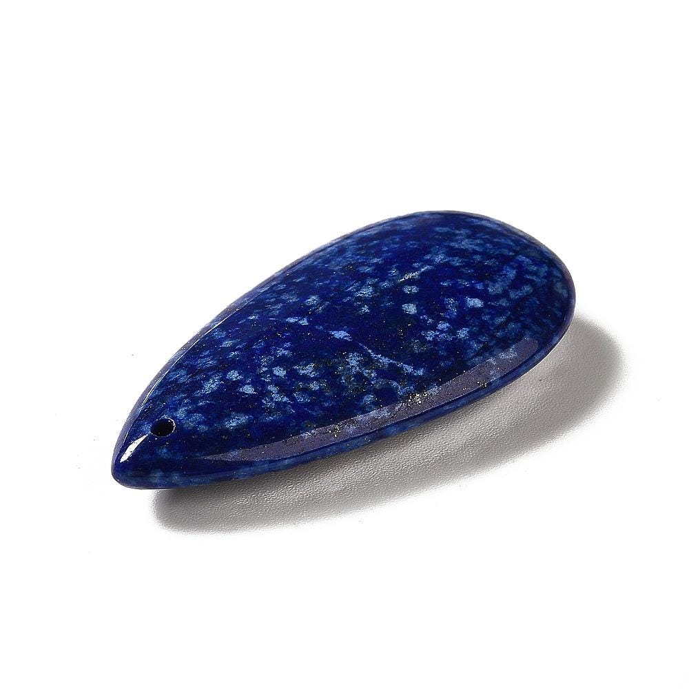 Natural Teardrop Pendants 40mm — Lapis Lazuli, Labradorite, Leopard Skin