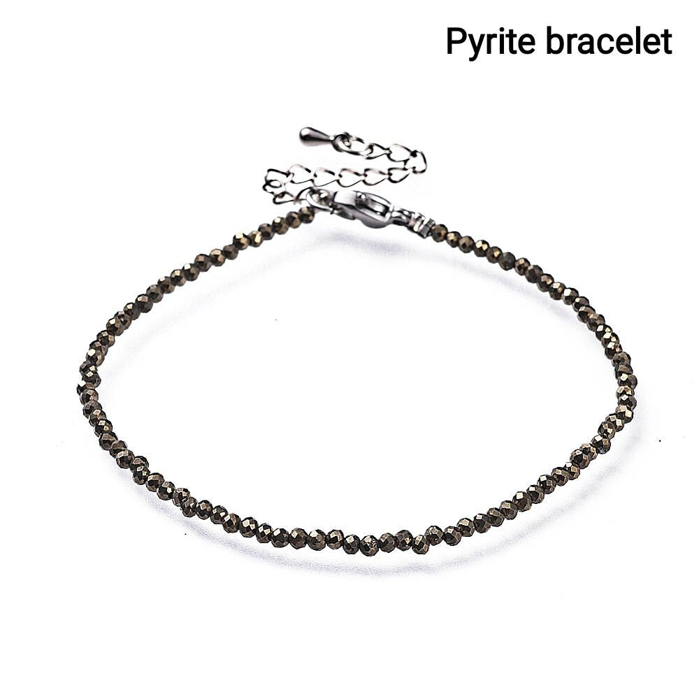 Braccialetti di Pietre Naturali Sfaccettate — 2mm | 18,5 cm