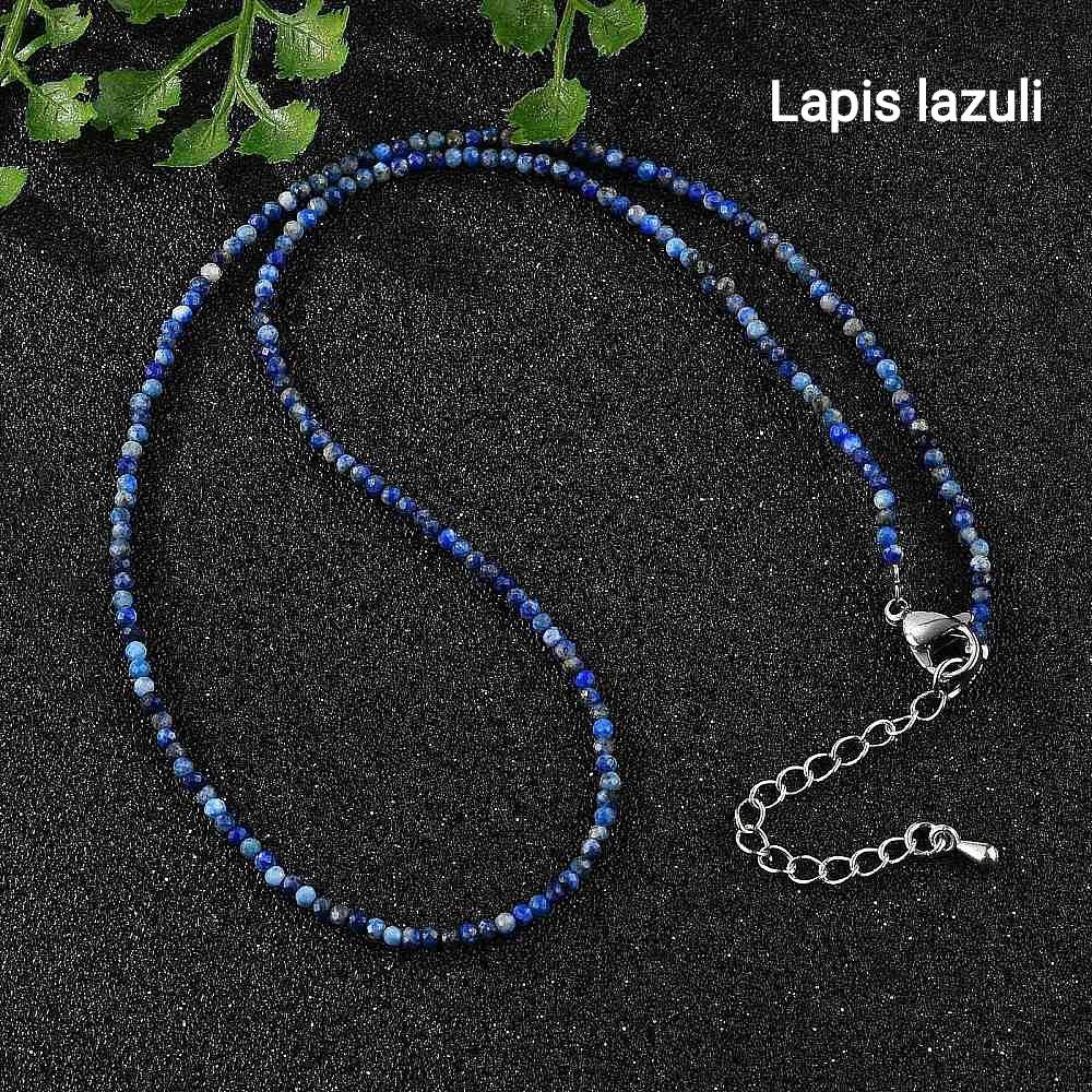 Faceted Natural Stone Necklaces — 2mm | 40 cm