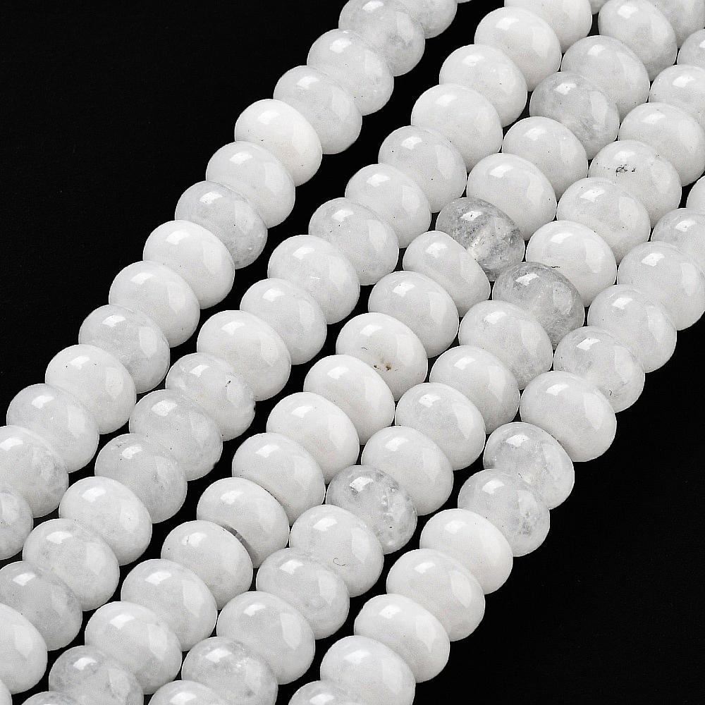 Natural White Jade — Rondelle 8x5mm | Strand ~39 cm
