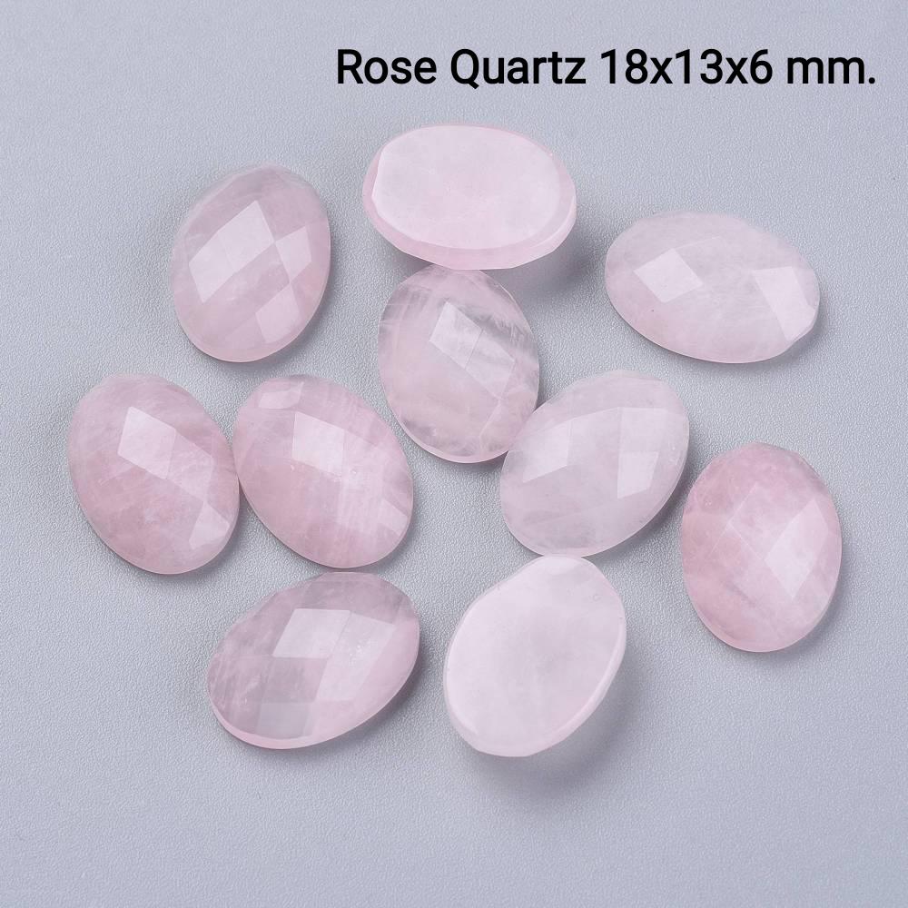 Cabochon sfaccettati 18x13x6 mm. - Lapislazzuli, Ametista, Quarzo Rosa
