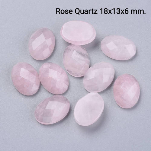 Cabochon sfaccettati 18x13x6 mm. - Lapislazzuli, Ametista, Quarzo Rosa
