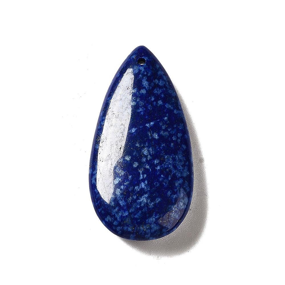 Natural Teardrop Pendants 40mm — Lapis Lazuli, Labradorite, Leopard Skin