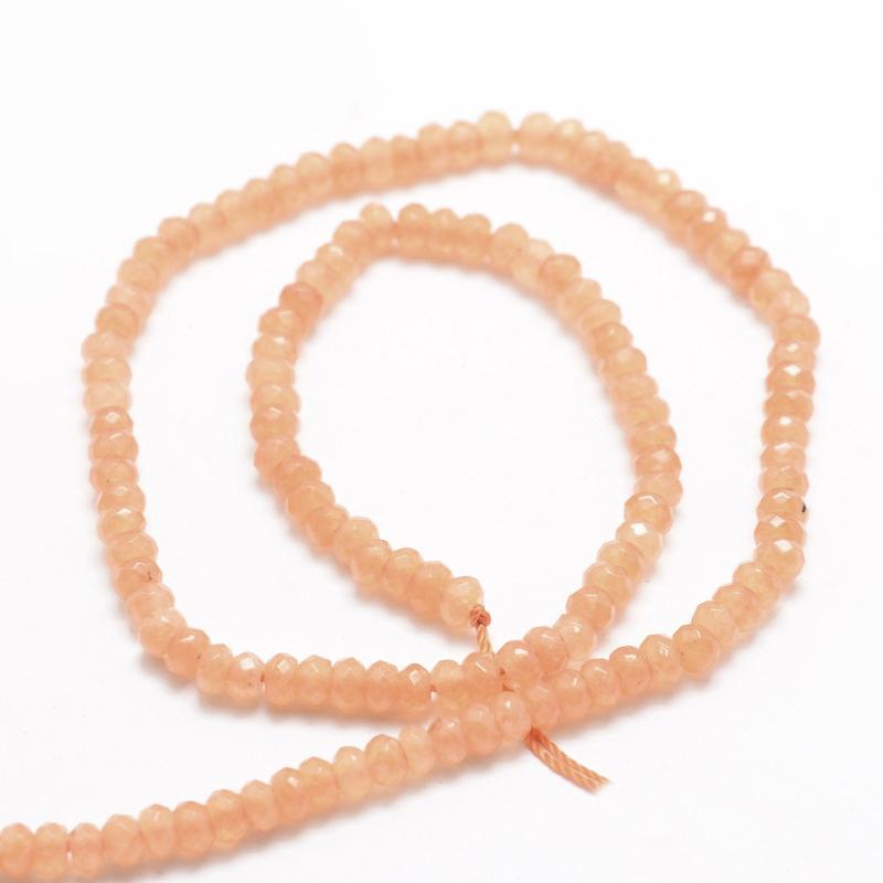 Malay Natural Jade — Faceted Rondelles 4x2mm | Orange | Strand ~36 cm