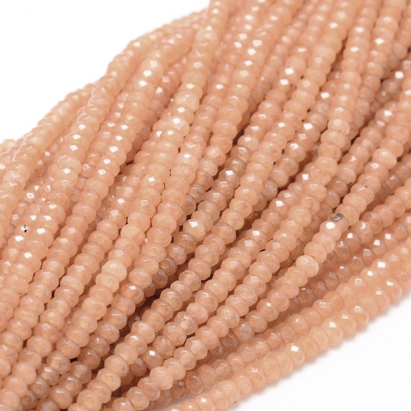 Malay Natural Jade — Faceted Rondelles 4x2mm | Orange | Strand ~36 cm