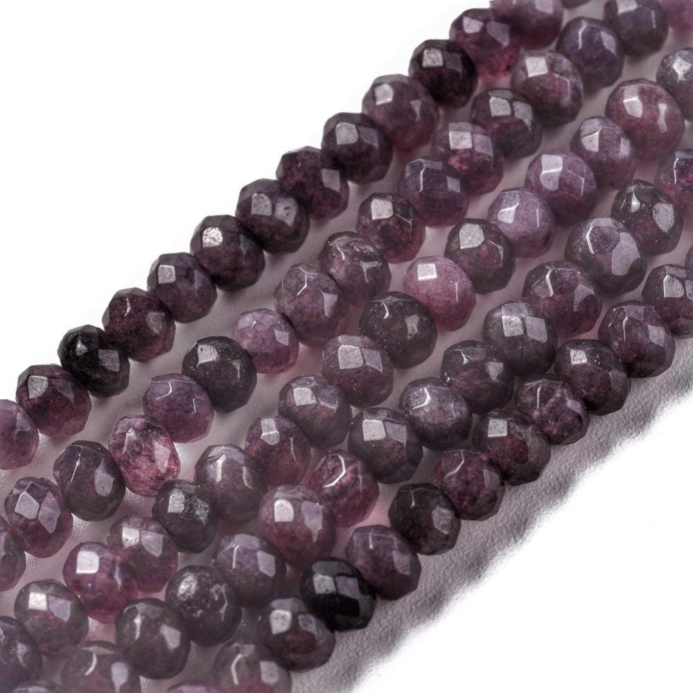 Malaysian Natural Jade — Faceted Rondelles 4x2mm | Rosy Brown | Strand ~36 cm