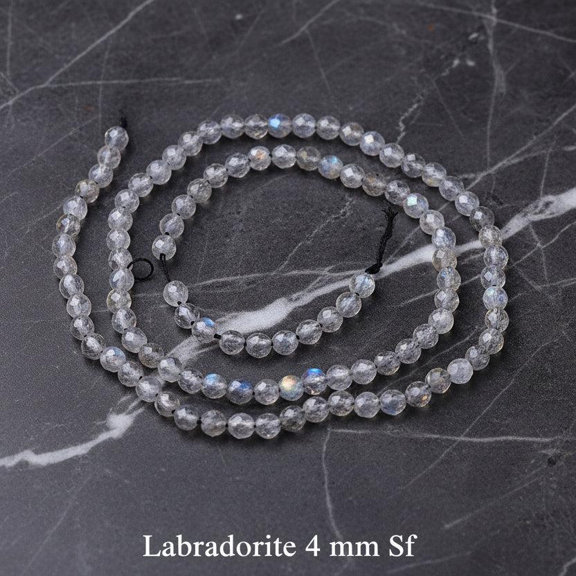 Labradorite - Faceted beads 2 - 3 - 3.5 - 4 mm - Strand 40 cm