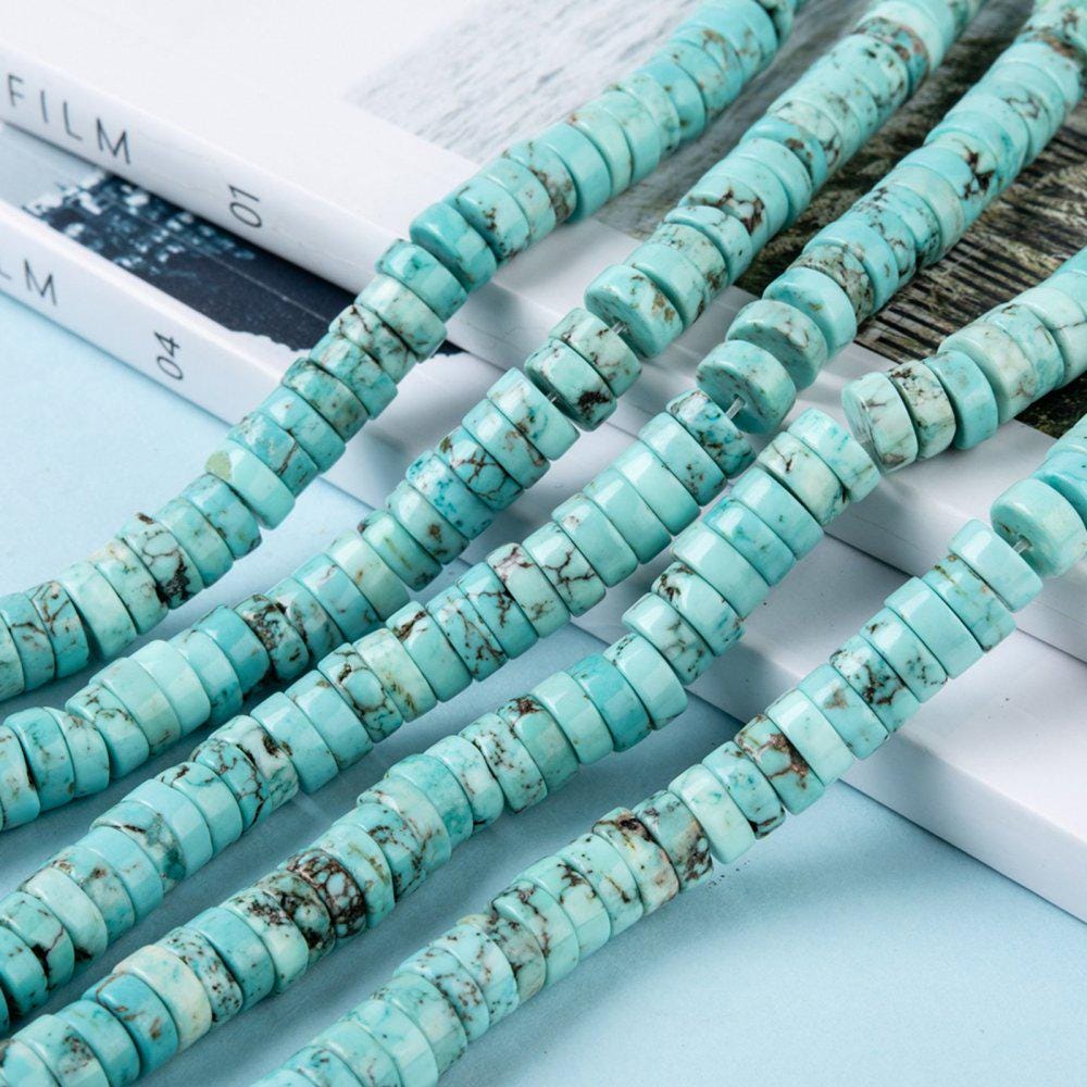 Natural Magnesite — Turquoise Rondelle 6x3 / 8x3mm | Strand ~39 cm