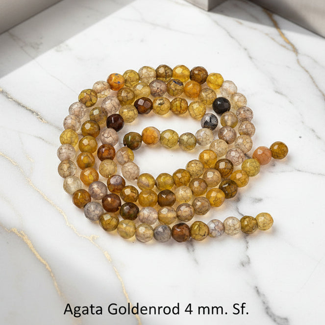 Natural Faceted Agate 4mm — Various Colors | Strand ~37 cm
