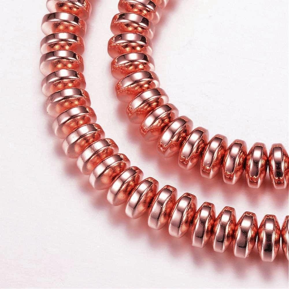 Hematite — Rondelle 4x2mm | Dark Gold, Light Gold, Rose Gold, Golden, Platinum, Silver | Strand ~40 cm