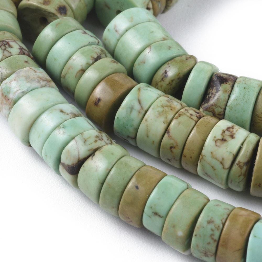 Natural Magnesite — Sea Green Rondelles 6x3mm | Strand ~39 cm