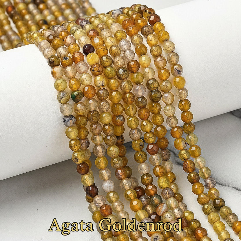Natural Faceted Agate 4mm — Various Colors | Strand ~37 cm