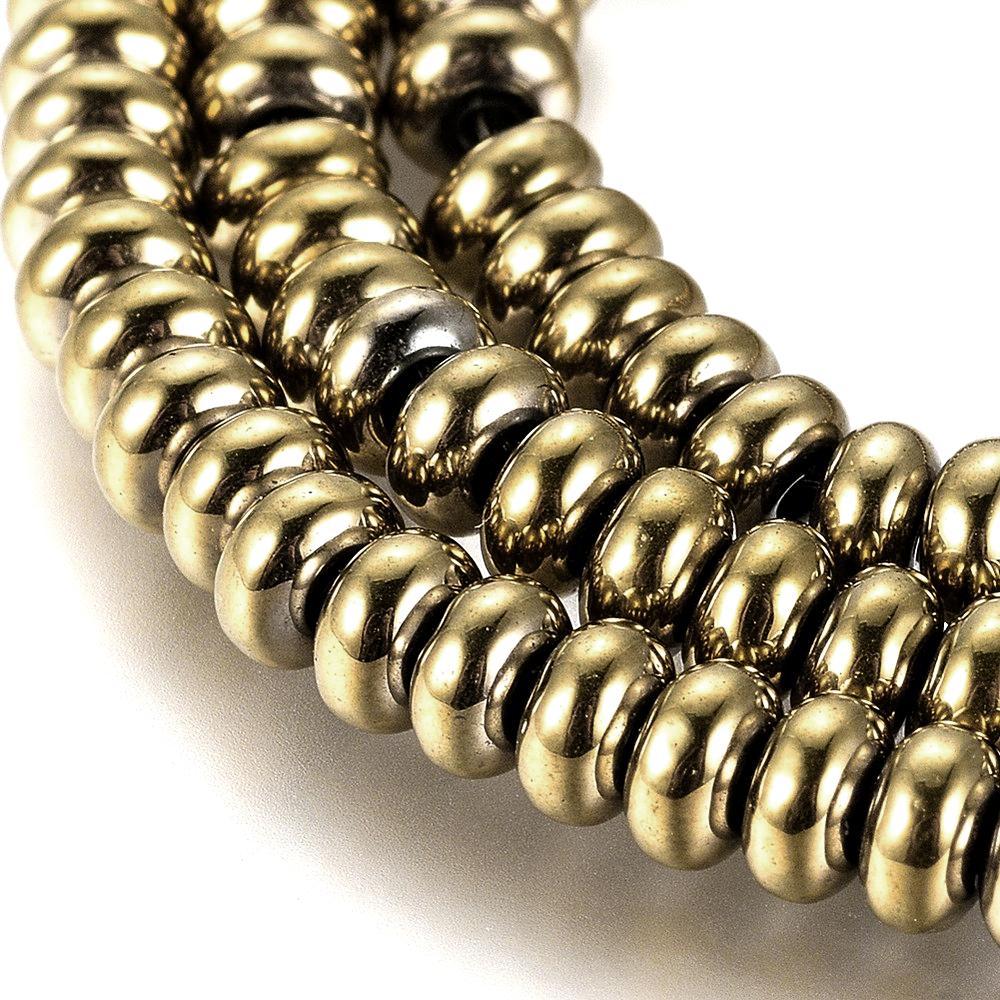 Hematite — Rondelle 4x2mm | Dark Gold, Light Gold, Rose Gold, Golden, Platinum, Silver | Strand ~40 cm