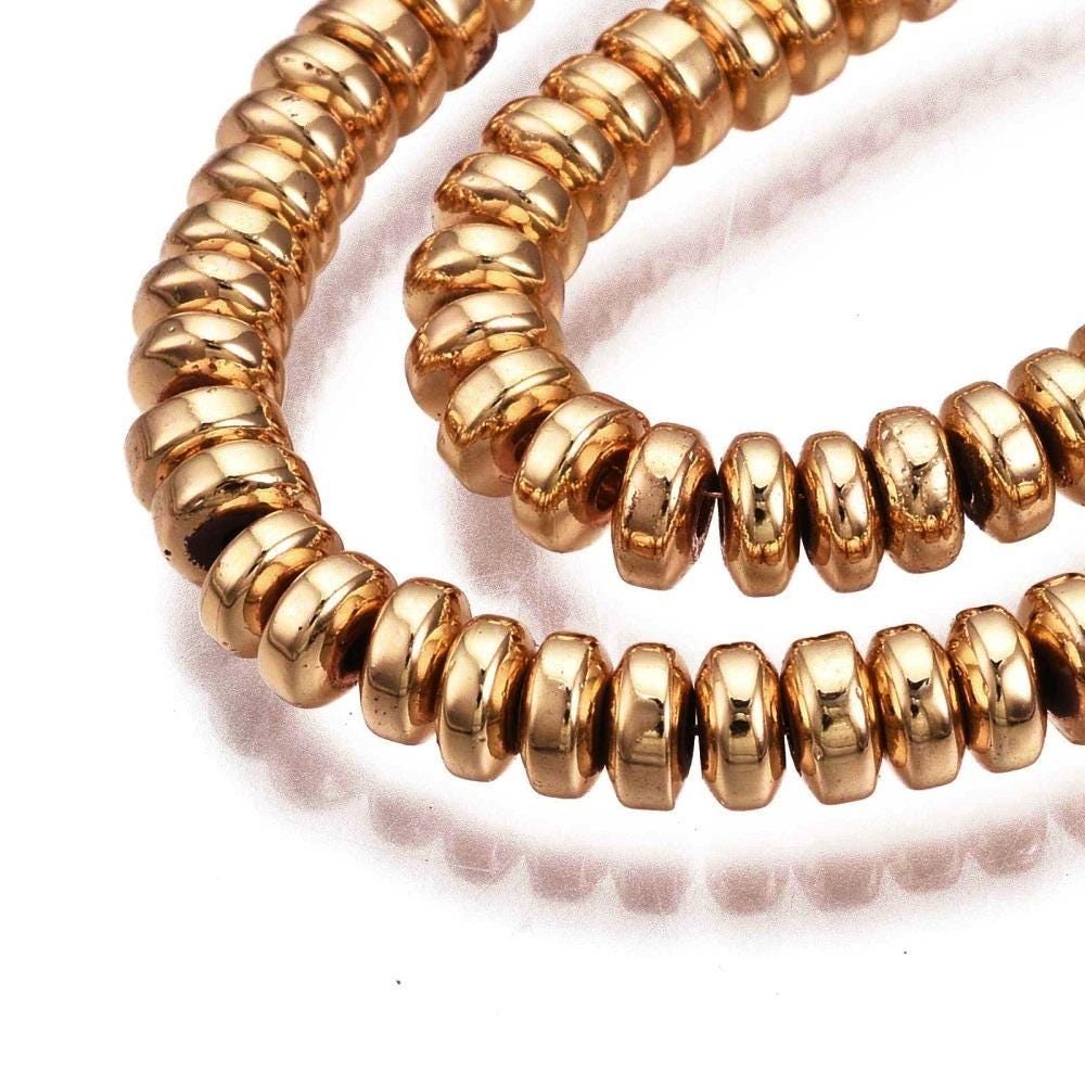 Hematite — Rondelle 4x2mm | Dark Gold, Light Gold, Rose Gold, Golden, Platinum, Silver | Strand ~40 cm