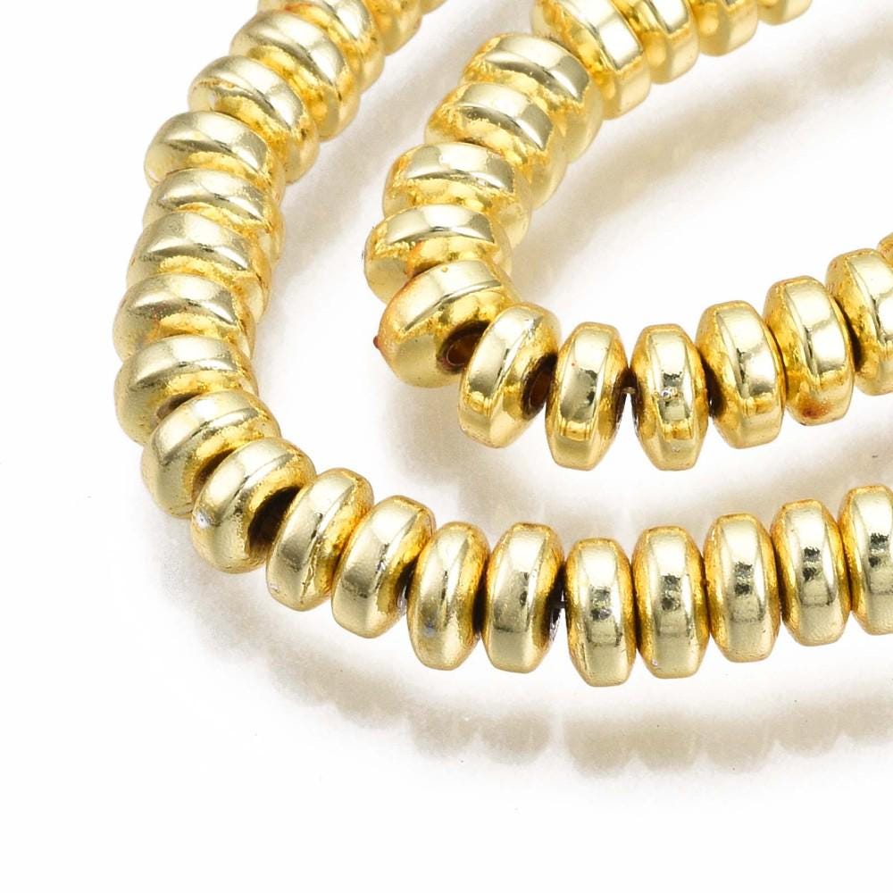 Hematite — Rondelle 4x2mm | Dark Gold, Light Gold, Rose Gold, Golden, Platinum, Silver | Strand ~40 cm