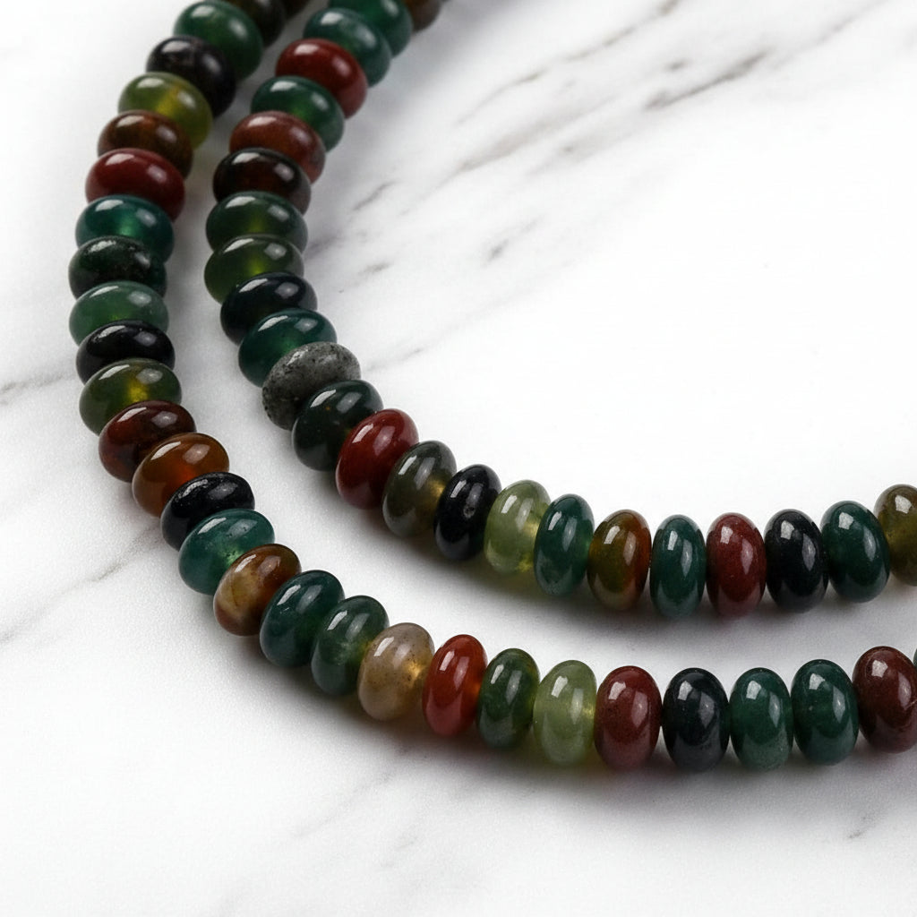 Natural Indian Agate — Rondelle 4x2mm | Strand ~39 cm
