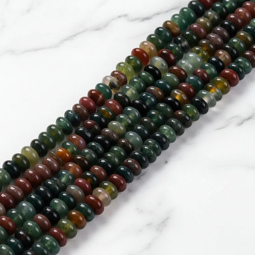 Natural Indian Agate — Rondelle 4x2mm | Strand ~39 cm