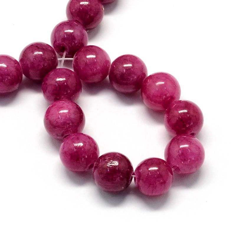 Natural Jade Camellia — Round Beads 6/8mm | Strand ~40 cm