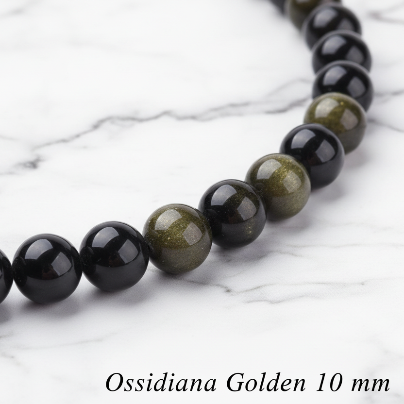 Natural Golden Obsidian — Round Beads 6/8/10mm | Strand ~18 cm