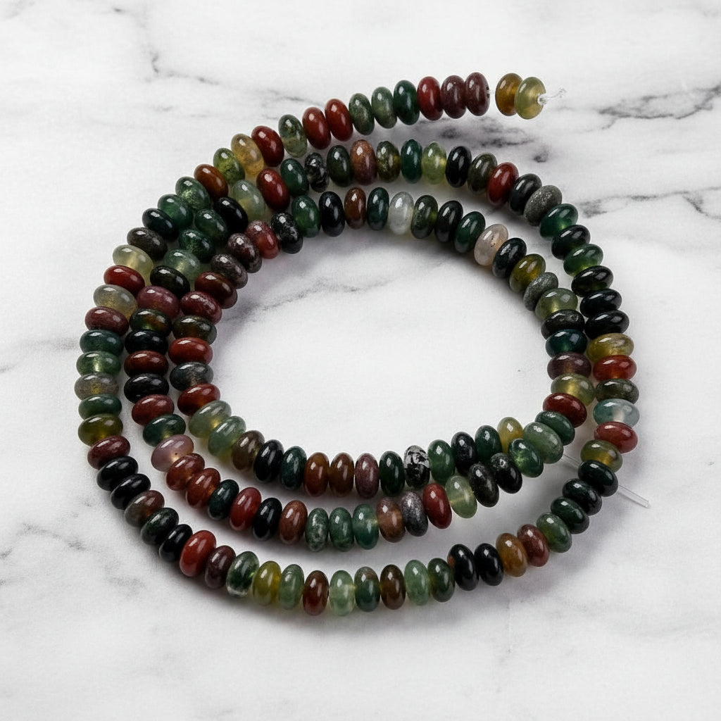 Natural Indian Agate — Rondelle 4x2mm | Strand ~39 cm