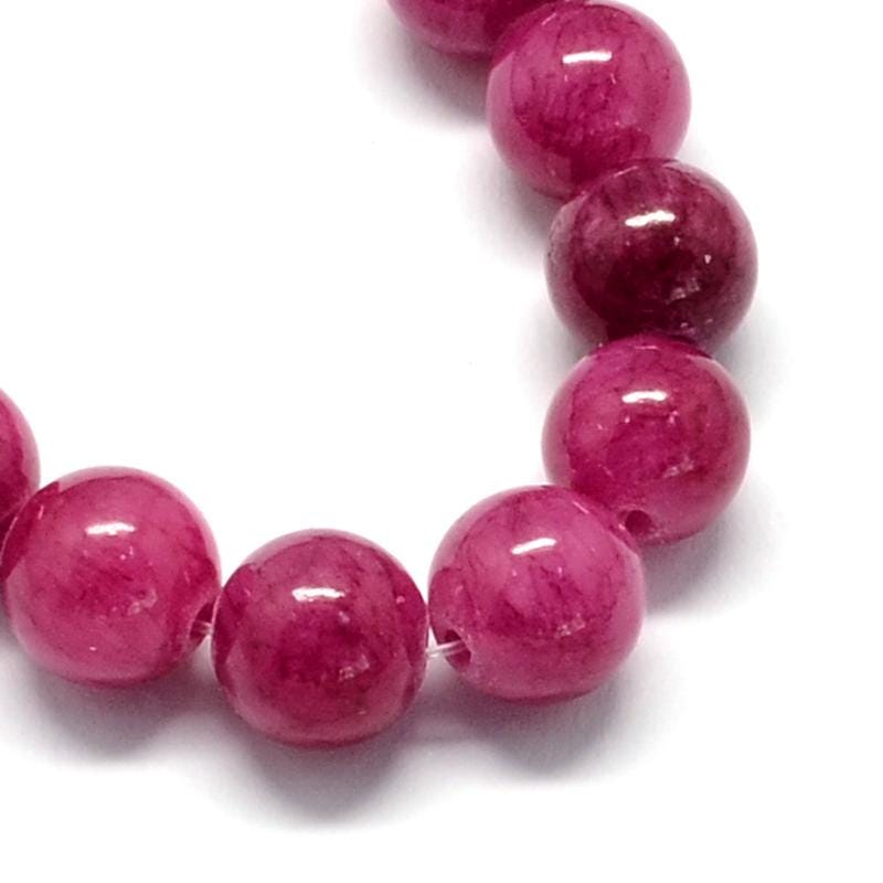 Natural Jade Camellia — Round Beads 6/8mm | Strand ~40 cm