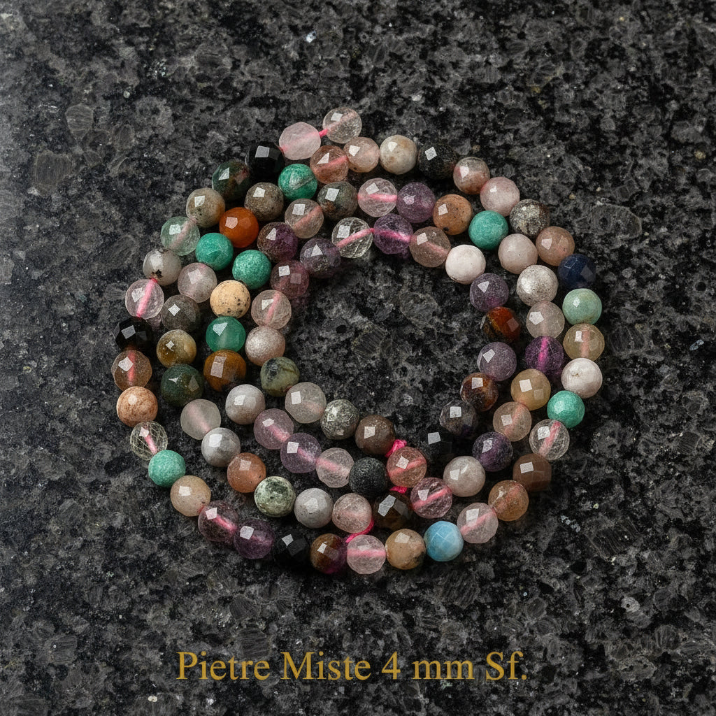 Faceted Natural Stones 4 mm.