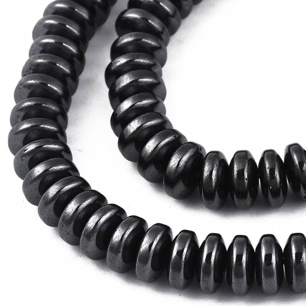 Hematite — Black Rondelles 6x3mm | Strand ~40 cm