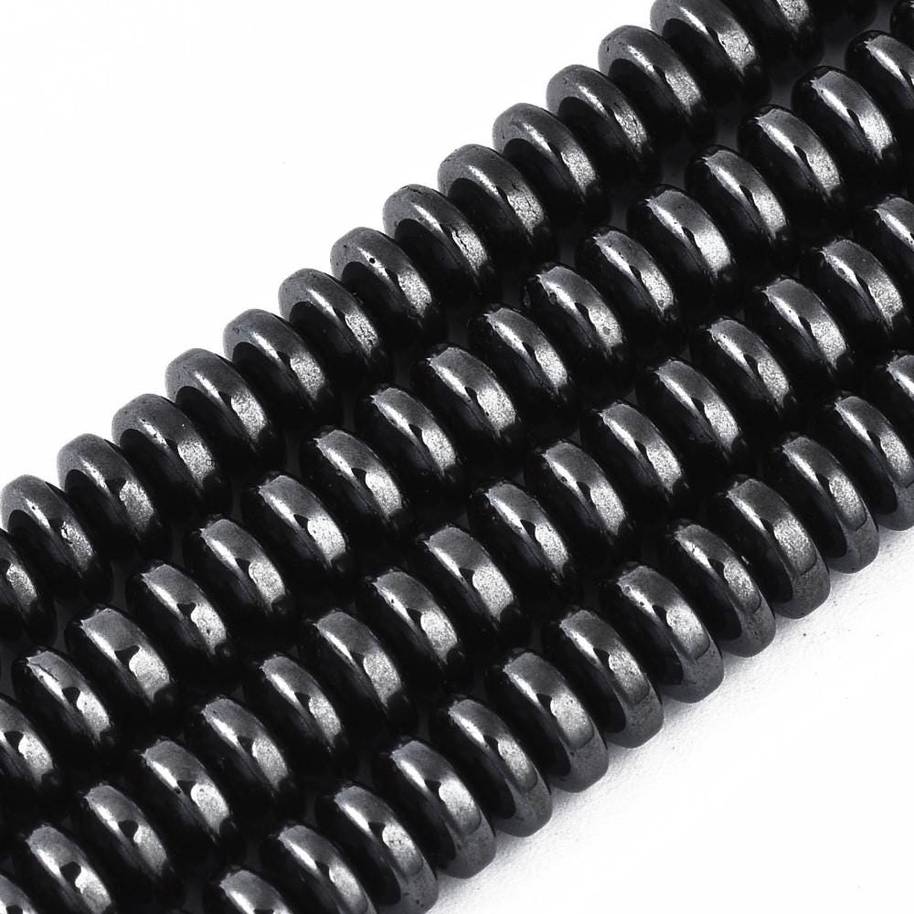 Hematite — Black Rondelles 6x3mm | Strand ~40 cm