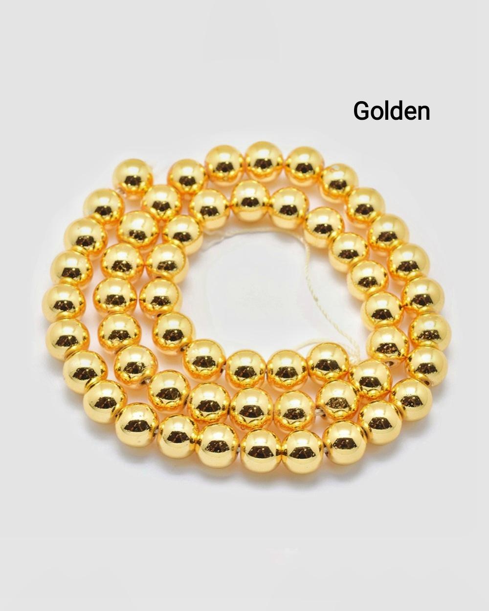 Hematite — Round Beads 6/8mm | Platinum, Silver, Gold, Rose Gold